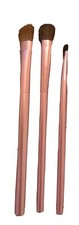 New Mally Makeup Metallic Pink Makeup Brush Collection 3 Brushes  Mally Case