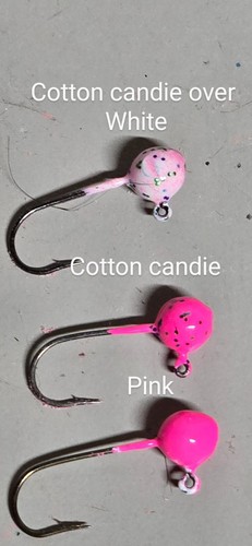 custom 1/16, 1/32, 1/8, and 1/4oz round ball jig heads with mustad hooks - Picture 3 of 31