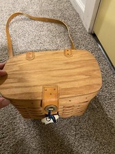 Very rare Longaberger 7 family signature 1996 shoulder purse w/leather strap