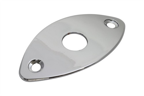 Gebogene Fußball geformte Metall Jack Platte Jackplate für Gitarren - Chrom - Bild 1 von 3