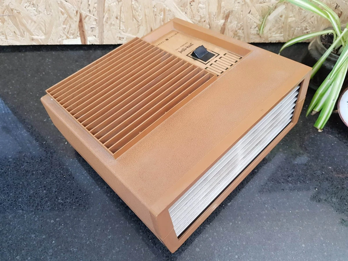 GENERAL ELECTRIC Insta-Heat GE 2-Speed Electric Fan Heater Winter MCM Brown  | eBay