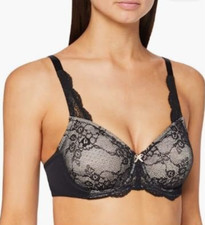 NWT Womens 34C Black Lace Triumph Contouring Sensation Underwire Minimizer Bra