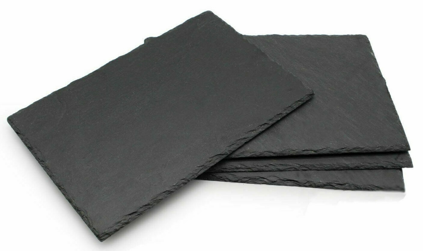 Slate Place Mats Pack of 4 Food Presentation Trays With Feet 30 x 20 x