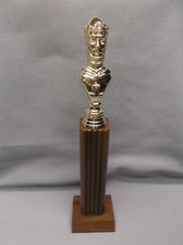 chess knight trophy award solid walnut column wood base