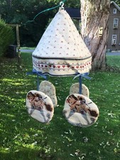 Red Caboose Mobile For Crib Vintage 1990 Musical Rocking Horse Teddy Bear VGC