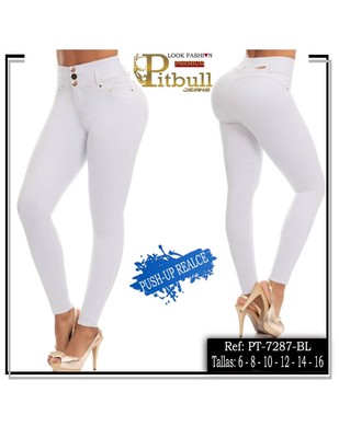 Kolumbianische Jeans, 36 (8) - Push Up Effekt Weiß