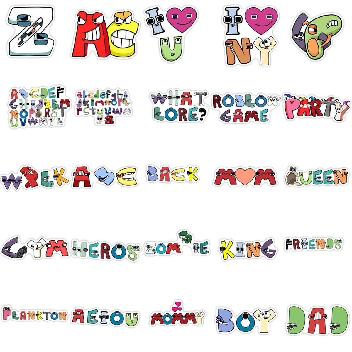 Alphabet Lore Stickers For Diy Toys, Wall Decoration, Luggage