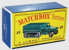 Matchbox Lesney  No 49 ARMY HALF TRACK  Empty Repro D Style Box
