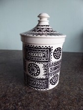 Portmeirion - Talisman - Black & White - Apothecary / Storage Jan - Early / Rare