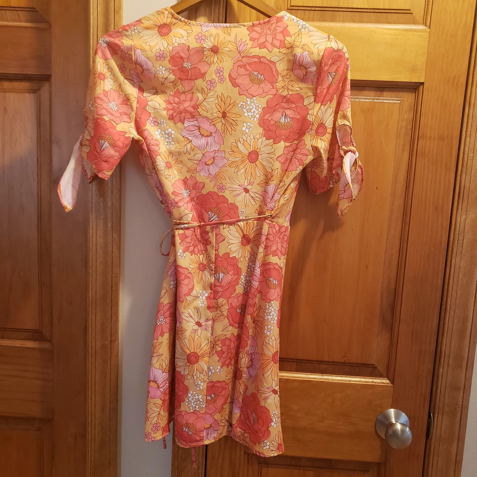 VETEMENTS Abito Mi Ami arancione giallo floreale avvolgente XS di Francesca's