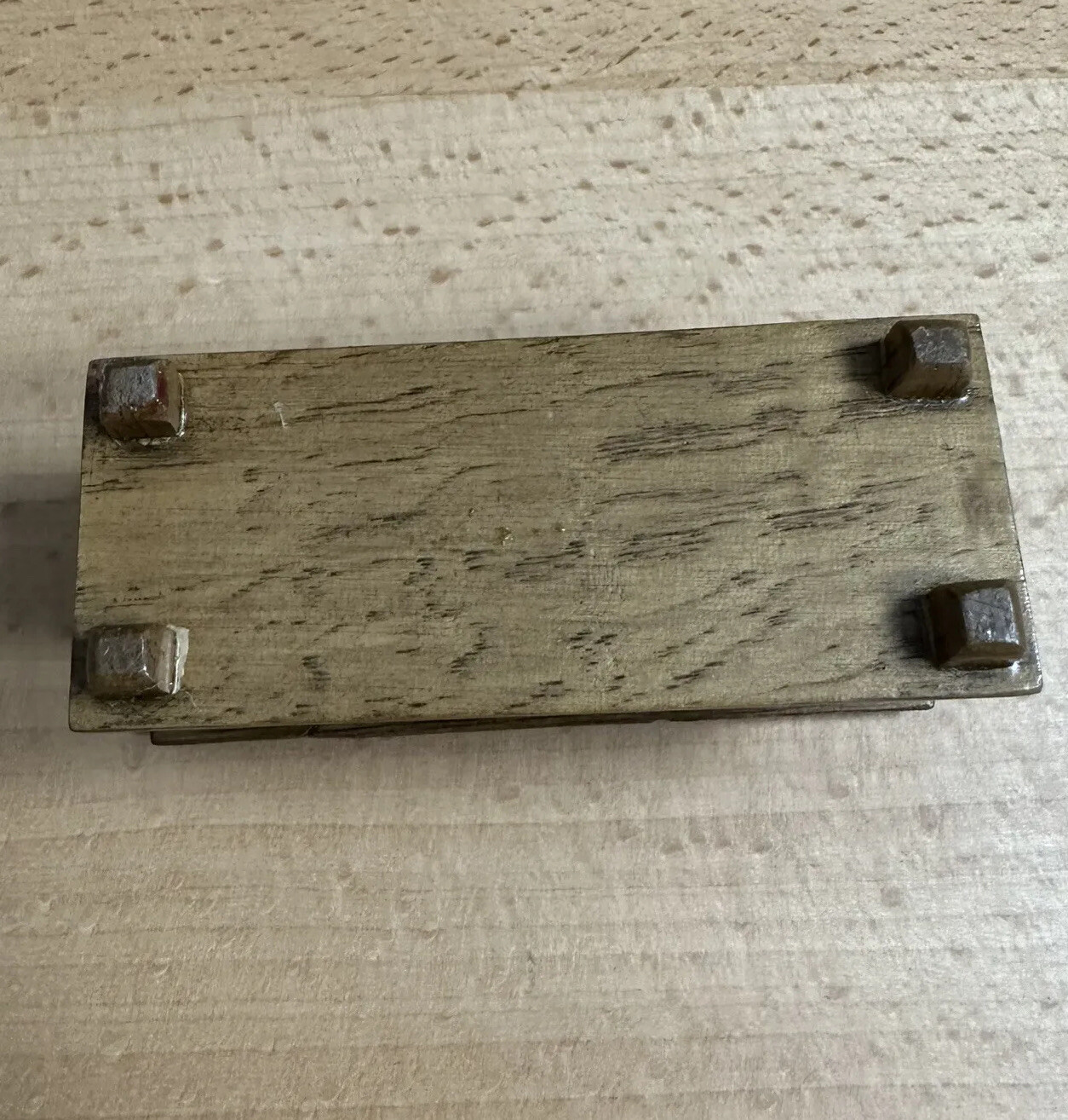 Vintage Artisan Dollhouse Miniature Blanket Chest Trunk Carved Wood Furniture