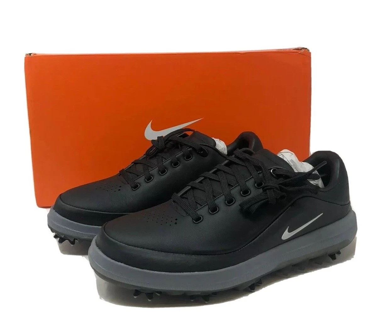 Nike Air Zoom Precision Golf Waterproof Leather Black Shoes 866065
