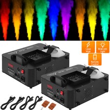 2x Vertical RGB 3 in1 24 LED DMX Fog Machine Stage Smoke Lighting W/ Remote