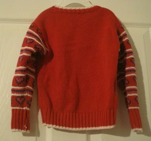 Vintage Gymboree Girls Red Sweater Brown Bear Size 4 - Picture 6 of 9