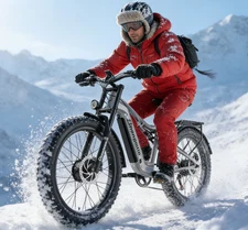 Dual Motor 2000W Electric Bike 26" Fat Tyre 48V 17.5Ah E-Mountain Bike US Stock