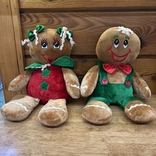 Holiday Time Dan Dee 16" Gingerbread Pals Boy  Girl Pair Christmas Plush
