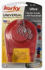 Korky Ultra Universal Toilet Flapper 2 in Red Rubber w/ Chain, No. 100