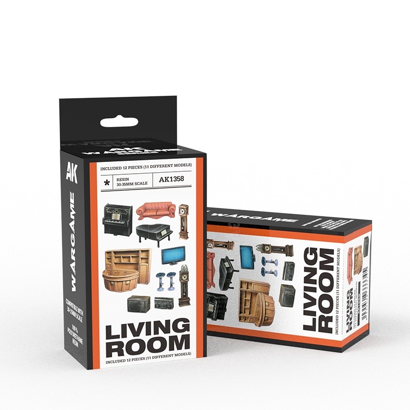 AK Interactive Scenography Wargame Set Living Room Accessories 30-35mm - 4590₽