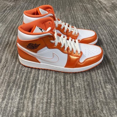 Air Jordan 1 Mid SE Shoes Mens Size 10 Electro Orange White Sneakers DM3531-800