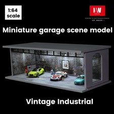 Diorama 1/64 Diecast Car Garage Model LED Parking Lot Industrial Display Case US