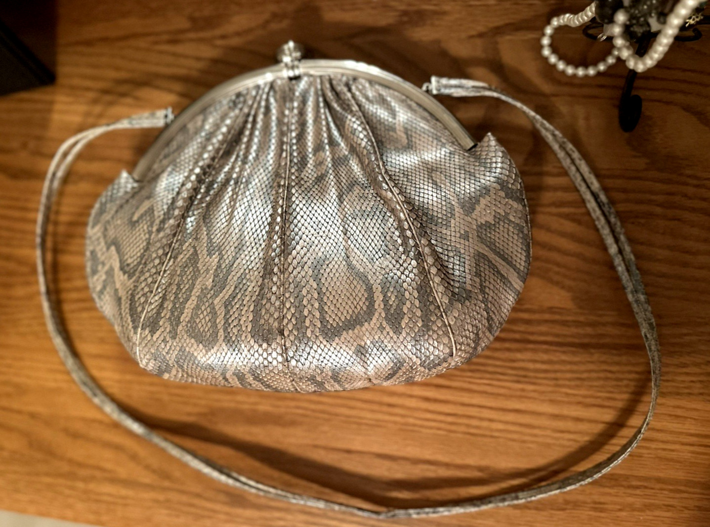 Judith Leiber Vintage Natural Python Snakeskin, S… - image 8