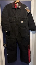 Carhartt X01 BLK Duck Quilted Coverall Made USA 46 Regular Black USA Insulated