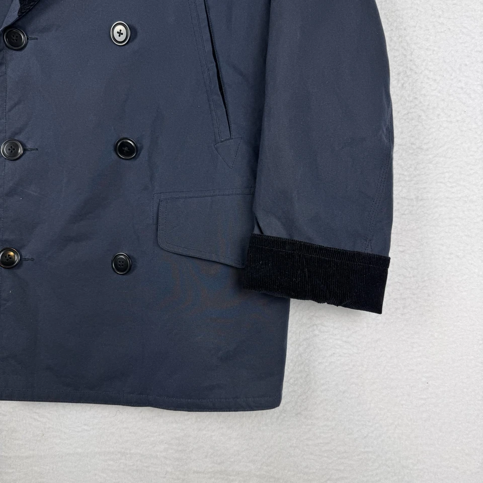 Jack Spade Copeland Waxed Pea Coat Men's Large Blue Corduroy Double Breasted - Image 2 of 4