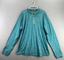 Nike Running XXL Teal Dri-FIT Half Zip Long Sleeve Knit Athletic Top