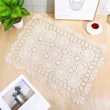 Lace Doilies for Tables, Cotton Handmade Crochet Lace Table Runner Doilies for