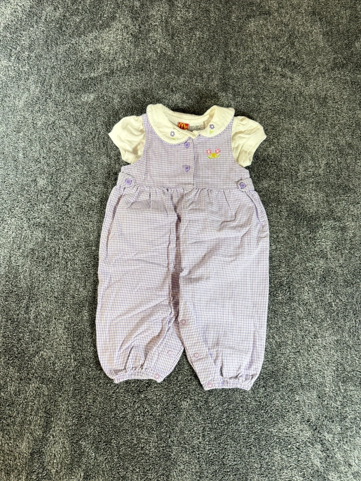 Vintage 90’s Y2K Mckids Jumper Romper Girls Outfit Size 12M Purple Plaid Overall
Opens in a new wind
