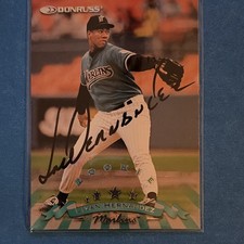Donruss 1997 Donruss Livan Hernandez Rookie Auto Card #106 Florida Marlins. rookie card picture