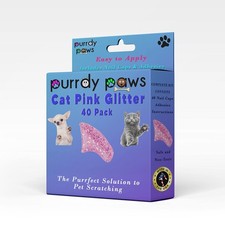 40 Pack Soft Nail Caps For Cat Claws Pink Glitter Large Protective Grooming