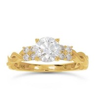 size 7 , 14K Yellow Gold Lab-Grown Diamond-Set Engagement Ring Rio 
