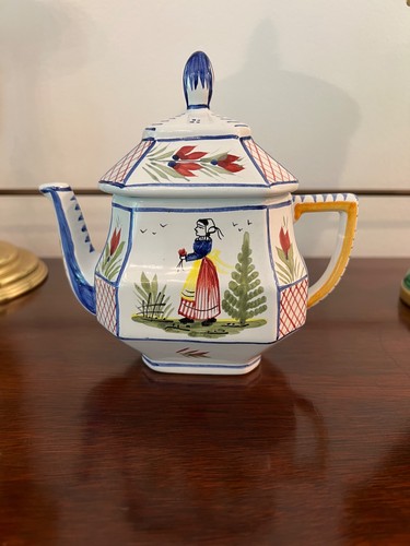 HB Henriot Quimper Individual Tea or Coffee Pot