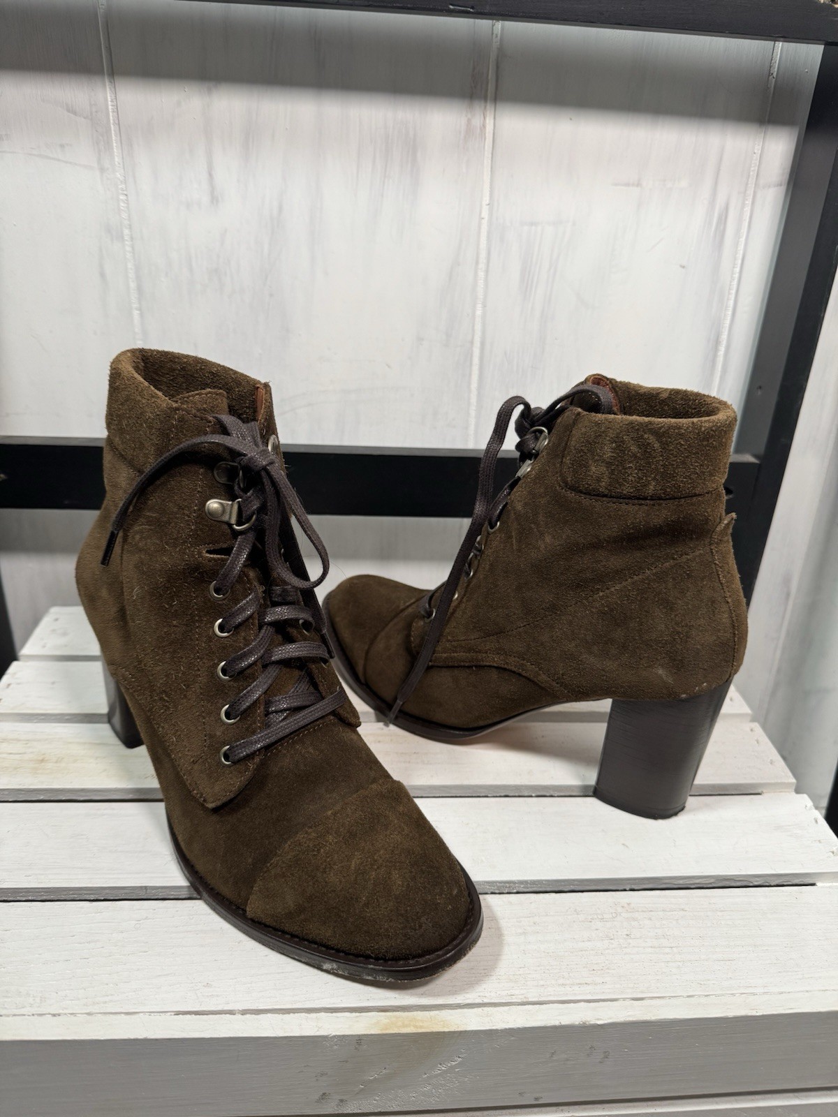 Ariat Two24 Quality Olive Green Leather Booties, Size 9.5, Sold Out Style, New! image 6