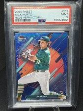 Topps Finest 2025 Nick Kurtz #252 Blue Refractor /99 PSA 9 Athletics Rookie