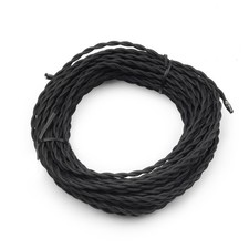 50ft Twisted Cloth Covered Wire, 18 Gauge 2 Conductor Electrical Cord Cable