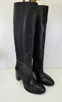 Marks & Spencer Kniehohe Stiefel Damen UK 6 Schwarz Leder Insolia Blockabsatz