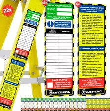 SAFETYKING® Ladder Tag Stickers. 22 Pack - 15cm x 5cm Self Adhesive Weatherproof