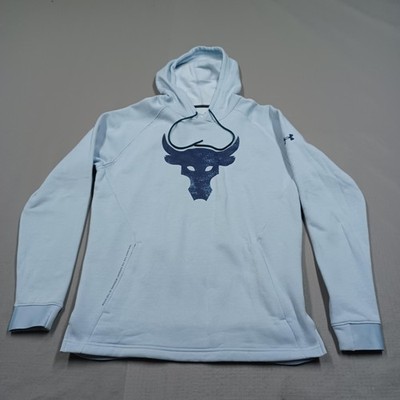 Under Armour Hoodie Mens Medium Loose Blue Project Rock Pullover ColdGear Fleece