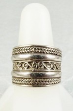 Handmade Sterling Silver 16mm Braided Wide Band Ring 7 1/2