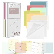 400 Sheets Morandi Transparent Sticky Notes, 3x3 inch See Through Sticky Note...