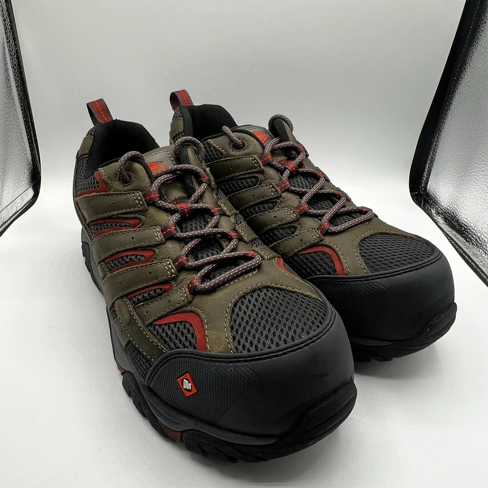 Merrell J Men's Brown Moab Vertex Mid Waterproof CT Work Boot Size 10.5 W EUC - Image 3 of 4