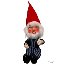 Vtg David Hamberger Telco Animated Xmas Gnome/Elf Seated Rare Tested