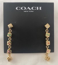Coach Multi Color Logo Enamel Cube Linear Dro...