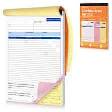 Large Contractor Invoice Book, Invoice Receipt Book with Carbonless Copies fo...