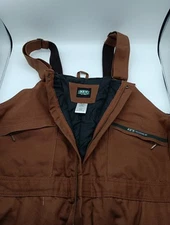 KEY Bib Overalls Duck Canvas Brown Size 2XLS Double Knee Look New