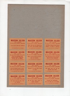 12x Streichholz Etiketten Maison Julien Brüssel Belgien Vintage Reklame Rar