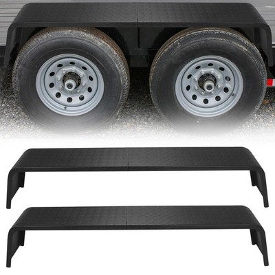 2 Pack Steel Trailer Fenders Diamond Plate Double Axle Utility Boat Car Hauler