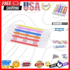 Pack of 250 Currency Band Bundles Self Sealing Currency Straps Bands Money Bi...